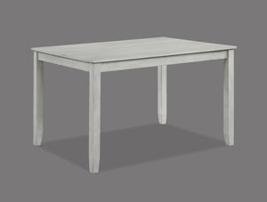 English Elm Rustic Driftwood 5-Piece Counter Height Dining Set with Square Tapered Table and Upholstered Stools Antique White+Gray 52 L x 40 W x 16 H B011P184057