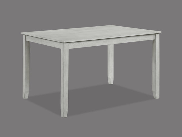 English Elm Rustic Driftwood 5-Piece Counter Height Dining Set with Square Tapered Table and Upholstered Stools Antique White+Gray 52 L x 40 W x 16 H B011P184057