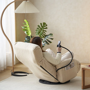 English Elm Adjustable ergonomic gaming lounge chair with 360° swivel, spring seat comfort and phone holder Beige W244P172637