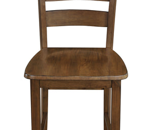 English Elm Casual 5-Piece Counter Height Dining Set with Brown Square Table & 4 Chairs — Elegant, Space-Saving Design B011P184055