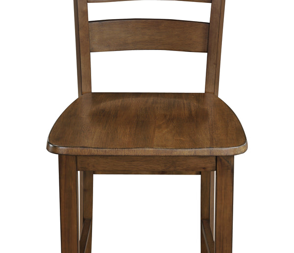 English Elm Casual 5-Piece Counter Height Dining Set with Brown Square Table & 4 Chairs — Elegant, Space-Saving Design B011P184055