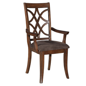 English Elm Brown and Dark Walnut Cross Back Arm Chairs (Set Of 2)