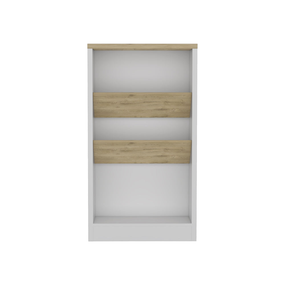 English Elm Syrah Modern Kitchen Island with Wide Top, Side Bottle Shelves & Low Storage Shelf for Small Spaces B200102697