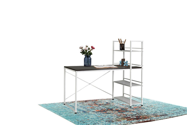 English Elm Reversible 2in1 Desk and Bookshelf Mdf Top Steel Frame Compact Home Office B091P183994