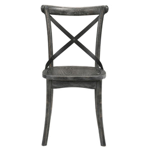 English Elm Rustic Grey Open Backrest Side Chairs (Set Of 2)