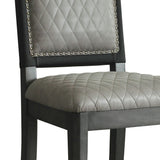 English Elm Two Tone Grey and Charcoal Upholstered Side Chairs (Set Of 2)