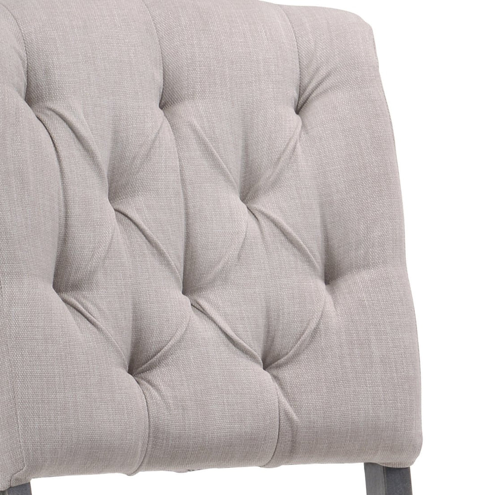 English Elm Beige Transitional Tufted Back Side Chairs Set of 2 — Linen Upholstery, Weathered Oak Tapered Legs, Elegant Stability Beige+Grey B062P182709