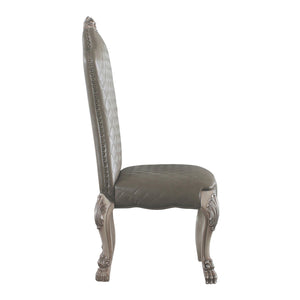 English Elm Grey Vintage Bone White Side Chairs Set Of 2 - Elegant Faux Leather Seating For Timeless Spaces B062P182715