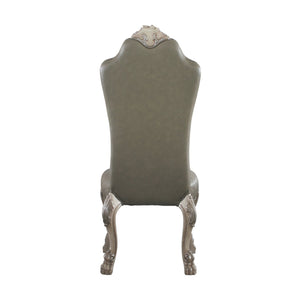 English Elm Grey Vintage Bone White Side Chairs Set Of 2 - Elegant Faux Leather Seating For Timeless Spaces B062P182715