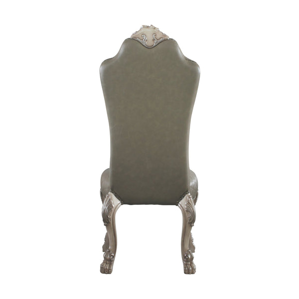 English Elm Grey Vintage Bone White Side Chairs Set Of 2 - Elegant Faux Leather Seating For Timeless Spaces B062P182715