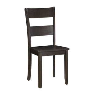 English Elm Distressed Walnut Ladder Back Side Chairs Set of 2 — Rustic Solid Acacia Dining Chairs with Tapered Legs, Timeless Charm B062P182729