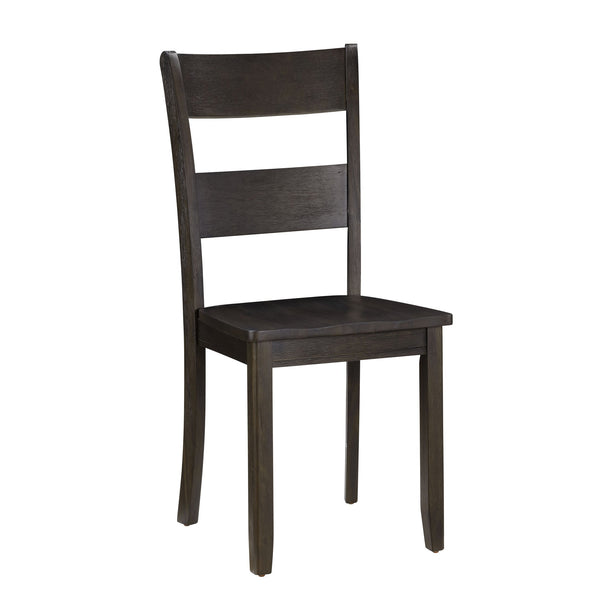 English Elm Distressed Walnut Ladder Back Side Chairs Set of 2 — Rustic Solid Acacia Dining Chairs with Tapered Legs, Timeless Charm B062P182729