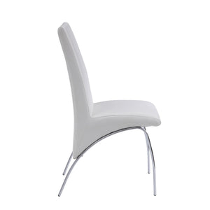 English Elm White White and Chrome Armless Solid Back Side Chair Set of 2 — Faux Leather Seating, Sleek Metal Legs, Modern Elegance B062P182720