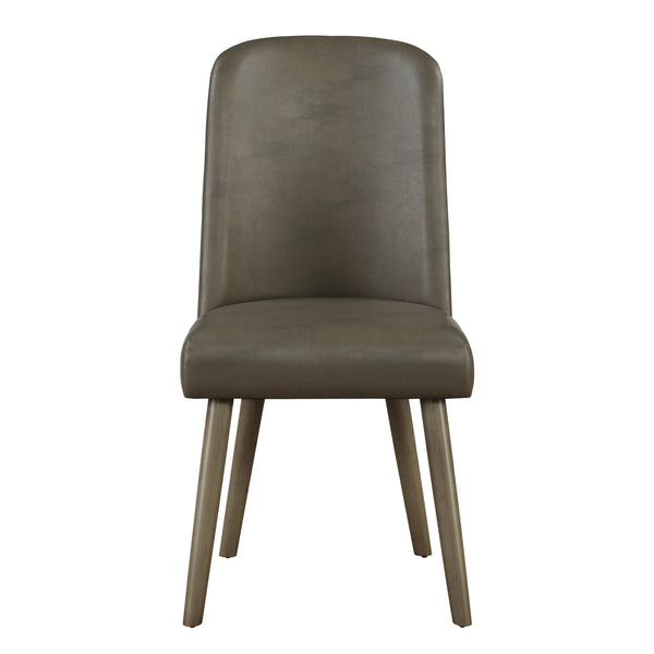 English Elm Grey Grey Oak Upholstered Side Chairs (Set of 2) — Mid-Century Modern Faux Leather, Padded Comfort, Solid Acacia Design B062P182728