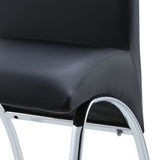 English Elm Black and Chrome Armless Solid Back Side Chair (Set Of 2)