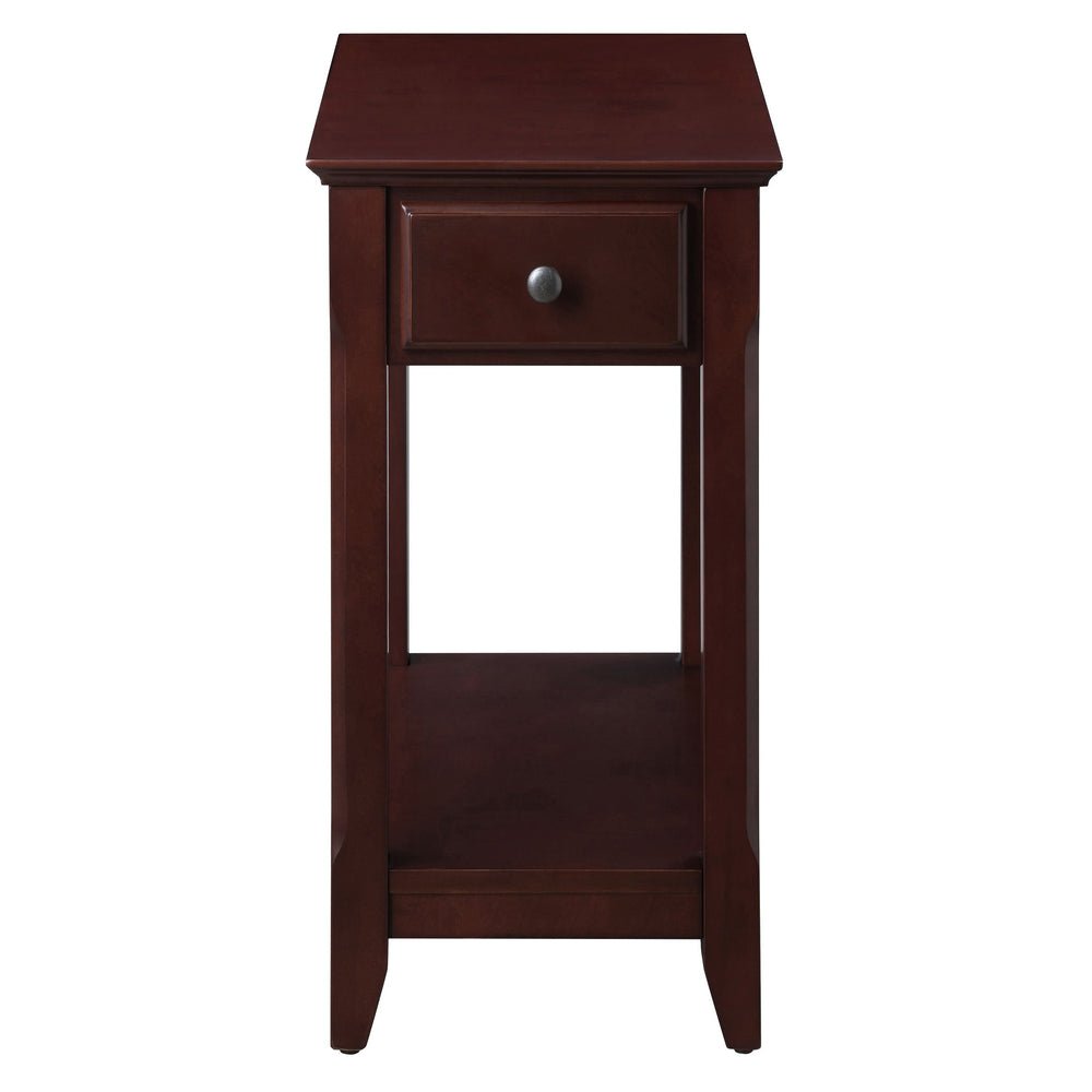 English Elm Espresso Solid Wood Accent Table with Drawer & Bottom Shelf, Compact Nightstand for Apartments Dorms (99) B062P181363
