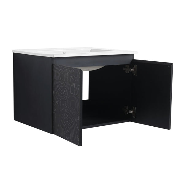 English Elm 24'' Floating Wall-Mounted Bathroom Vanity With Ceramic Sink, Soft-Close Doors & Modern Design P2 W999S00174-GIGA