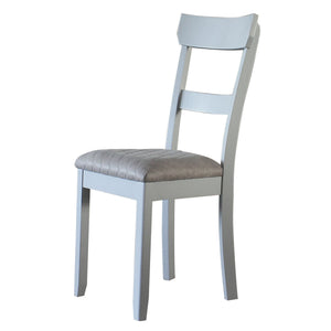 English Elm Two Two Tone Grey Ladder Back Side Chairs Set of 2 – Pearl Grey Upholstered Seats, Tapered Legs, Diamond Pattern (41.5"H) B062P182718