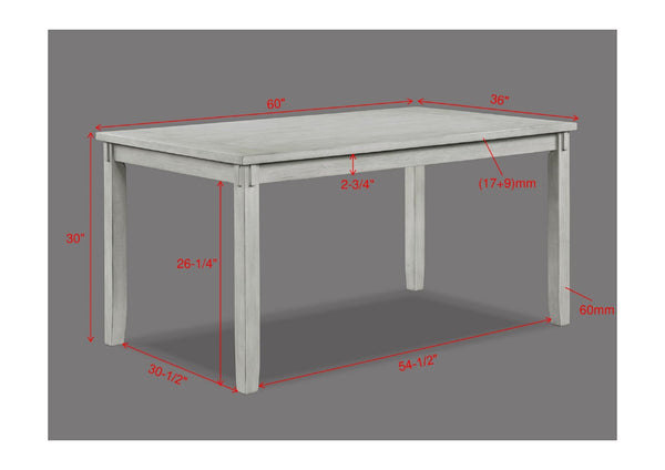 English Elm Rustic Farmhouse Rectangular Dining Set Six Seat X-back Chairs Driftwood Finish B011S00896