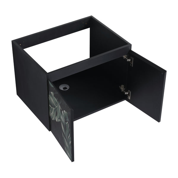 English Elm 24'' Floating Wall-Mounted Bathroom Vanity With Soft-Close Doors & Ceramic Sink For Modern Spaces W999S00176