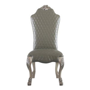 English Elm Grey Vintage Bone White Side Chairs Set Of 2 - Elegant Faux Leather Seating For Timeless Spaces B062P182715