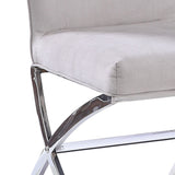 English Elm Beige and Chrome Side Chairs With Metal X Shape Legs (Set Of 2)