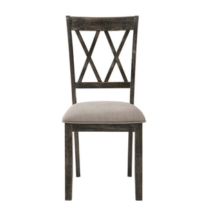 English Elm Beige and Weathered Grey Cross Back Side Chairs (Set Of 2)