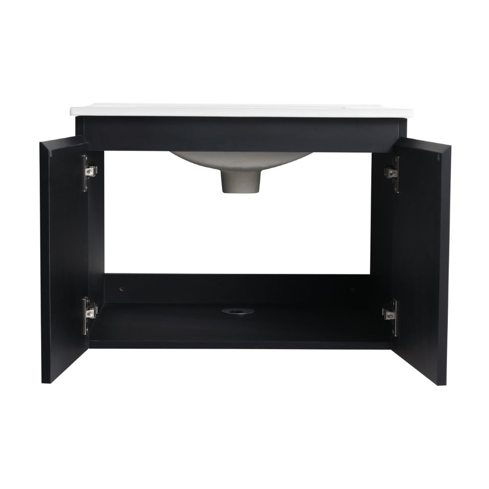 English Elm 24'' Floating Wall-Mounted Bathroom Vanity With Ceramic Sink, Soft-Close Doors & Modern Design P4 W999S00175-GIGA