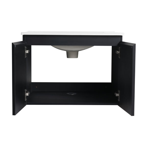 English Elm 24'' Floating Wall-Mounted Bathroom Vanity With Ceramic Sink, Soft-Close Doors & Modern Design P4 W999S00175-GIGA