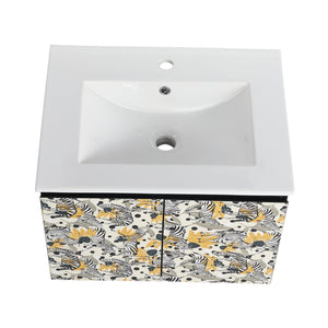 English Elm 24'' Floating Wall-Mounted Bathroom Vanity With Ceramic Sink, Soft-Close Doors & Modern Design P4 W999S00175-GIGA