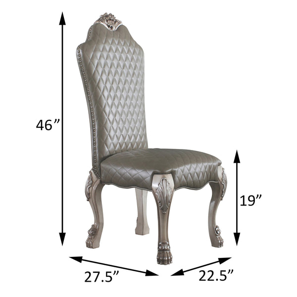 English Elm Grey Vintage Bone White Side Chairs Set Of 2 - Elegant Faux Leather Seating For Timeless Spaces B062P182715
