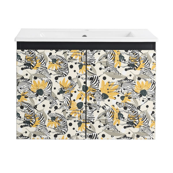 English Elm 24'' Floating Wall-Mounted Bathroom Vanity With Ceramic Sink, Soft-Close Doors & Modern Design P4 W999S00175-GIGA