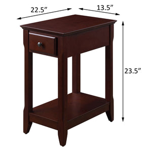 English Elm Espresso Solid Wood Accent Table with Drawer & Bottom Shelf, Compact Nightstand for Apartments Dorms (99) B062P181363