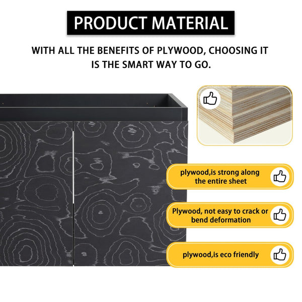 English Elm 24'' Floating Wall-Mounted Bathroom Vanity With Ceramic Sink, Soft-Close Doors & Modern Design P2 W999S00174-GIGA