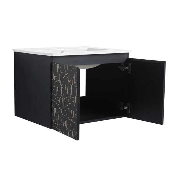 English Elm 24'' Floating Wall-Mounted Bathroom Vanity With Ceramic Sink, Soft-Close Doors & Modern Design P1 W999S00172-GIGA