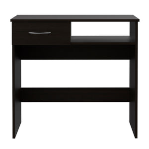 English Elm Vizcaya Compact Home Office Set with Keyboard Tray, Single Drawer & 5-Shelf Bookcase in Black B20092121