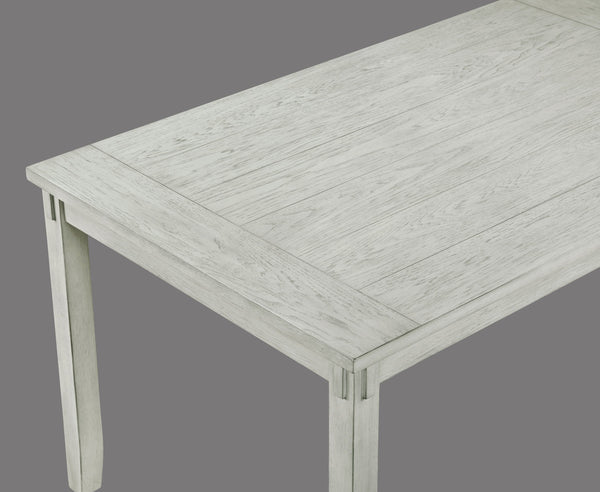 English Elm Rustic Driftwood 5-Piece Counter Height Dining Set with Square Tapered Table and Upholstered Stools Antique White+Gray 64 L x 40 W x 16 H B011P184616