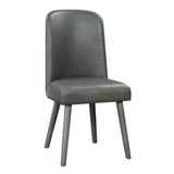 English Elm Grey and Grey Oak Upholstered Back Side Chairs (Set Of 2)