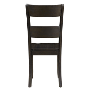English Elm Distressed Walnut Ladder Back Side Chairs Set of 2 — Rustic Solid Acacia Dining Chairs with Tapered Legs, Timeless Charm B062P182729