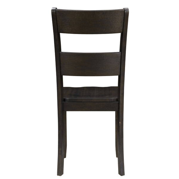English Elm Distressed Walnut Ladder Back Side Chairs Set of 2 — Rustic Solid Acacia Dining Chairs with Tapered Legs, Timeless Charm B062P182729