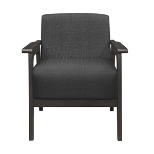 English Elm Dark Gray Ocala Accent Chair with Antique Gray Rubberwood Frame, Textured Upholstery, Streamlined Arms & Legs — Cozy Living Room Staple B011P184609