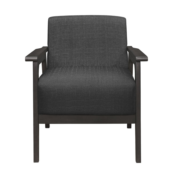 English Elm Dark Gray Ocala Accent Chair with Antique Gray Rubberwood Frame, Textured Upholstery, Streamlined Arms & Legs — Cozy Living Room Staple B011P184609