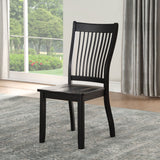 English Elm Black Side Chairs With Slatted Backrest (Set Of 2)