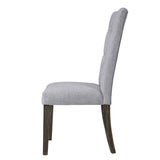 English Elm Grey and Grey Oak Side Chair With Button Tufted (Set Of 2)