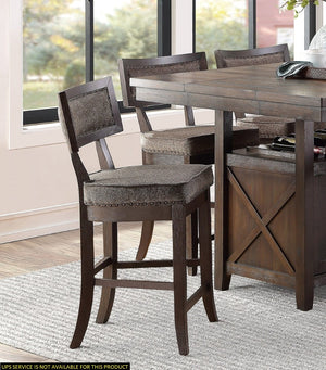 English Elm Rustic Dark Cherry Counter Height Chair Set Of 2 - Stylish Wood Frame With Nailhead Trim For Dining B011P184614-GIGA