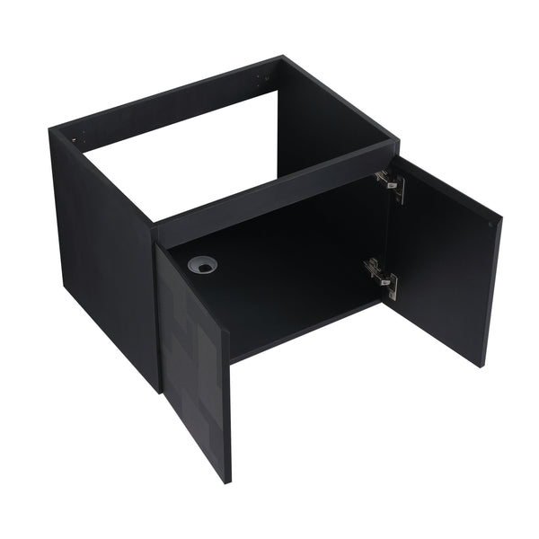 English Elm 24'' Floating Wall-Mounted Bathroom Vanity With Ceramic Sink, Soft-Close Cabinet & Modern Design W999S00170