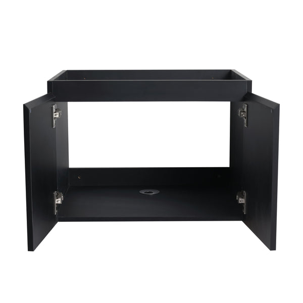 English Elm 24'' Floating Wall-Mounted Bathroom Vanity With Ceramic Sink, Soft-Close Cabinet & Modern Design W999S00170
