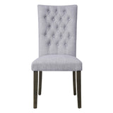 Grey Oak Side Chairs (Set of 2) - Elegant Parson Style, Button Tufted