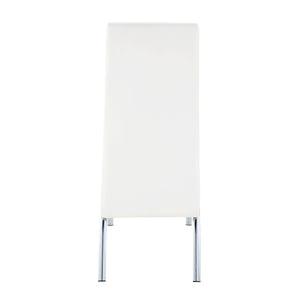 English Elm White White and Chrome Armless Solid Back Side Chair Set of 2 — Faux Leather Seating, Sleek Metal Legs, Modern Elegance B062P182720