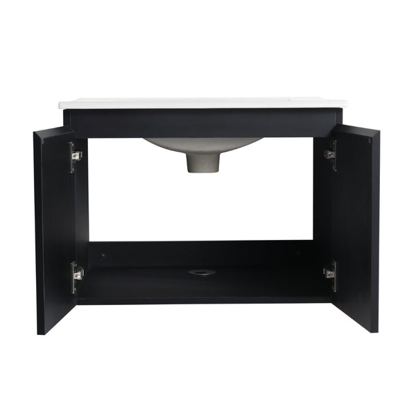 English Elm 24'' Floating Wall-Mounted Bathroom Vanity With Ceramic Sink, Soft-Close Doors & Modern Design P5 W999S00173-GIGA